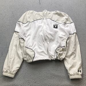 Under Armour x Project Rock Brahma Hoodie Jacket Women's S Full Zip Pocket Tan